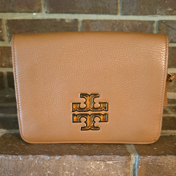 Tory Burch Handbags - Tory Burch Britten Crossbody Bag Brown Gold